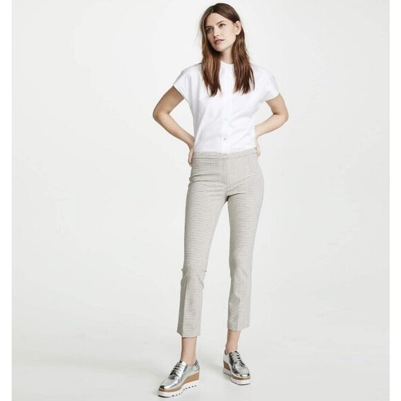 Theory Classic Skinny Pant Viscose Plaid Size 4 Cropped Office Career‎ - Picture 1 of 6
